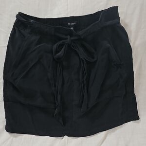 Black Tie-Waist Skirt